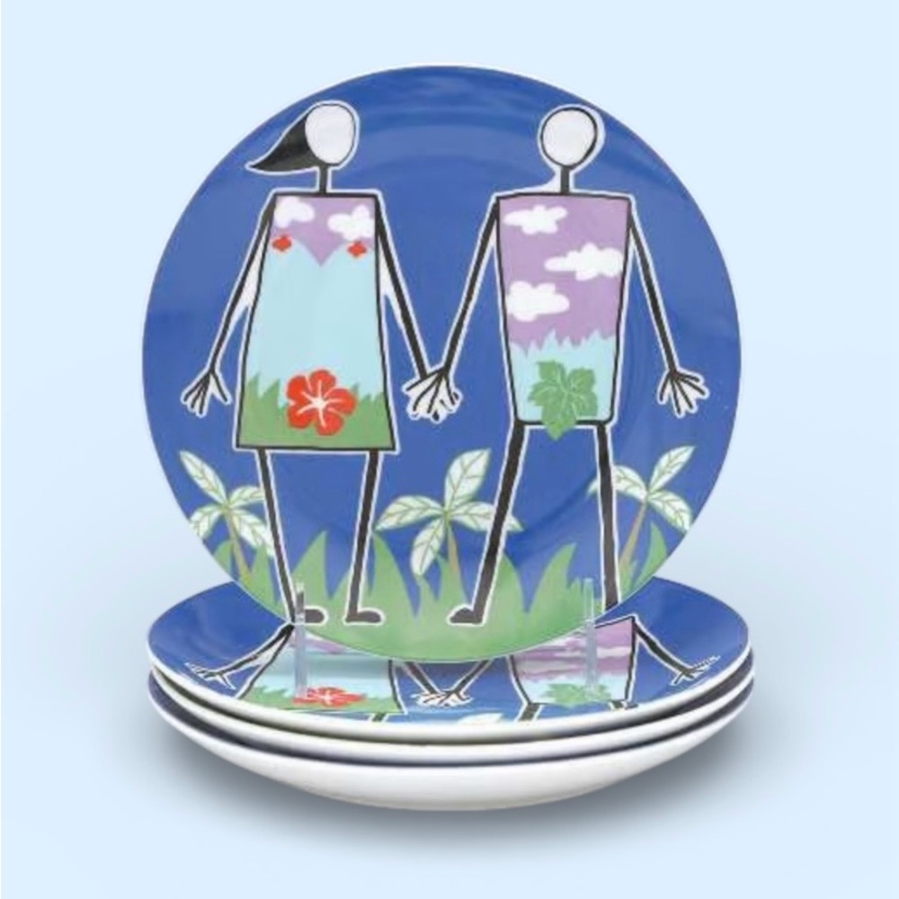 Studio Nova ~ Love In Bloom ~ Plates ~ Adam & Eve ~ Dessert or Salad Plate